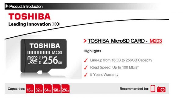 Toshiba 16GB Class 10 U1 Micro SD Memory Card